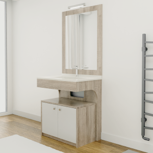 Meuble ALTEA 70 cm avec plan vasque et miroir 