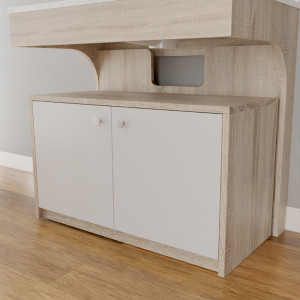 Caisson roulant ALTEA - 90 cm décor cambrian oak et portes blanches