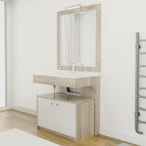 Meuble ALTEA 80 cm avec plan vasque et miroir 