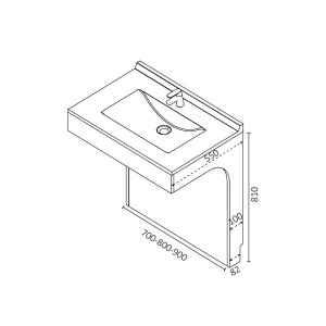 Caisson simple vasque PMR ALTEA 80 - Vienna