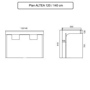 Caisson double vasque ALTEA 120 - Décor coimbra