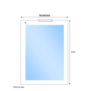 Miroir MIRALT décor coimbra avec applique LED - 80x109 cm