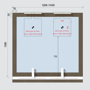 Miroir MIRALT décor coimbra avec appliques LED - 140x109 cm