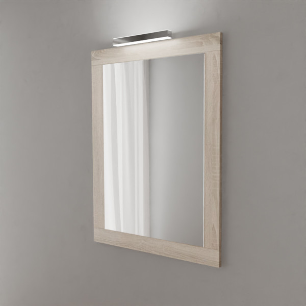 Miroir MIRALT décor cambrian oak avec applique LED - 70x109 cm