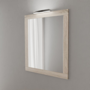 Miroir MIRALT décor cambrian oak avec applique LED - 80x109 cm
