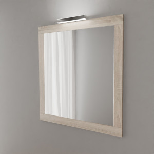Miroir MIRALT décor cambrian oak avec applique LED - 90x109 cm