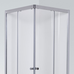 Porte de douche d'angle avec 2 coulissants NERINA - 100x100 cm 