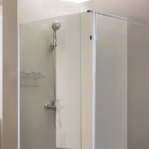 Paroi de douche fixe CALYPSO verre 8 mm avec retour - 100+40 x 200cm