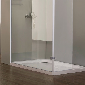 Paroi de douche fixe CALYPSO verre 8 mm avec retour - 100+40 x 200cm