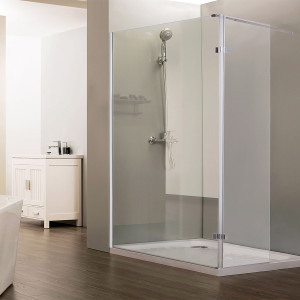 Paroi de douche fixe CALYPSO verre 8 mm avec retour - 120+40 x 200cm