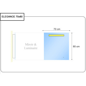 Miroir ELEGANCE 70x80 cm - éclairage intégré à LED et interrupteur sensitif