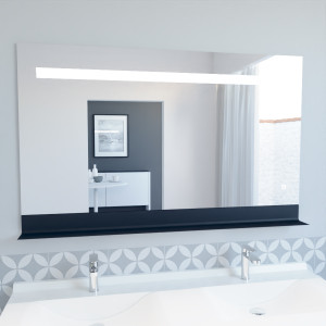 Miroir ETAL 120x80 cm - éclairage intégré à LED, interrupteur sensitif et tablette de rangement