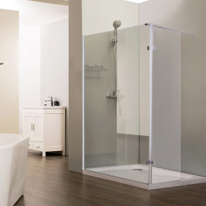 Paroi de douche fixe NEPTA verre 8 mm avec retour - 120+40 x 185cm