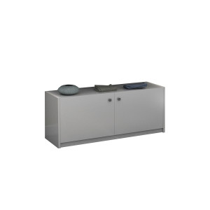 Meuble sur roulette EPURE - 120 cm blanc brillant