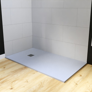 Receveur de douche 140x90 cm extra plat - gris ciment - DIAMANT