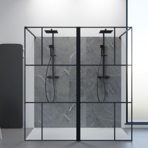 Paroi de douche fixe Atelia verre 8 mm - 190x200 cm