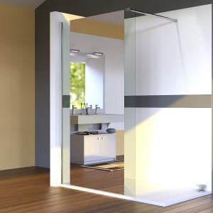 Paroi de douche fixe miroir BAYA verre 8 mm - 120x200 cm