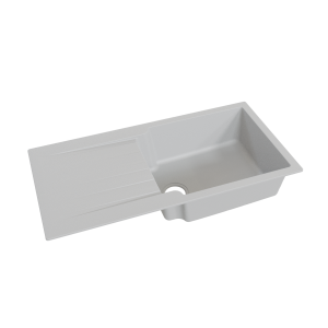 Évier RESIROC avec 1 bac + égouttoir 100cm - gris