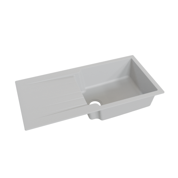 Évier RESIROC avec 1 bac + égouttoir 100cm - gris