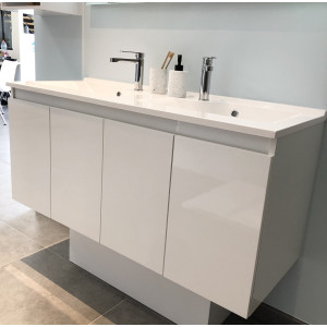 Caisson double vasque PROLINE 120 - Blanc brillant