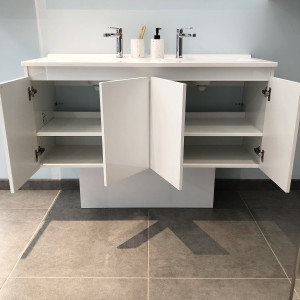 Caisson double vasque PROLINE 120 - Blanc brillant