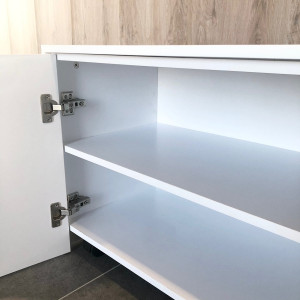 Meuble sur roulette EPURE - 80 cm blanc brillant