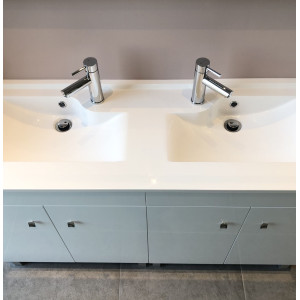 Caisson double vasque ECOLINE 120 - Blanc brillant