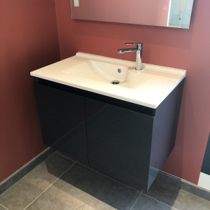 Meuble simple vasque PROLINE 80 cm - Gris brillant