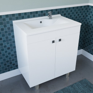 Caisson simple vasque ECOLINE 70 - Blanc brillant