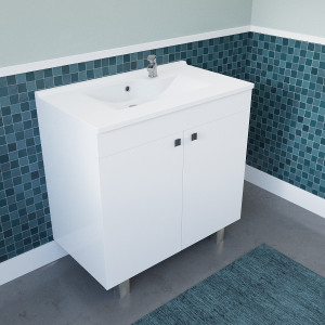 Caisson simple vasque ECOLINE 80 - Blanc brillant