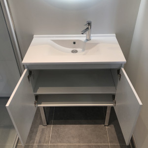 Meuble simple vasque PROLINE 80 cm - Blanc brillant