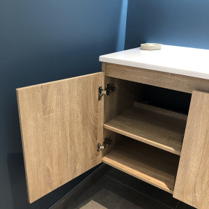 Meuble PROLINE 70 cm avec plan vasque et miroir - Cambrian oak