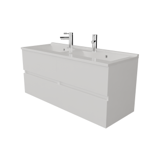 Caisson double vasque ROSALY 120 - Blanc brillant