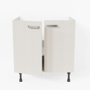 Meuble sous évier - 80 cm - Pin Blanc