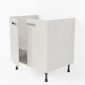 Meuble sous évier - 80 cm - Pin Blanc