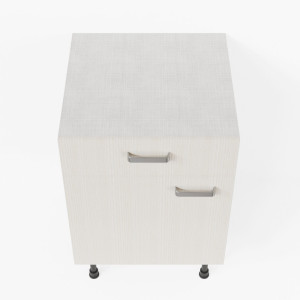 Meuble de cuisine bas - 1 porte + 1 tiroir- 60 cm - Pin Blanc