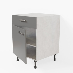 Meuble de cuisine bas - 1 porte + 1 tiroir - 60 cm - Macadam