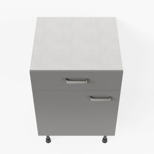 Meuble de cuisine bas - 1 porte + 1 tiroir - 60 cm - Macadam