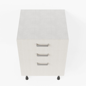 Meuble de cuisine bas - Casserolier- 60 cm - Pin Blanc