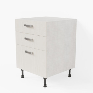 Meuble de cuisine bas - Casserolier- 60 cm - Pin Blanc