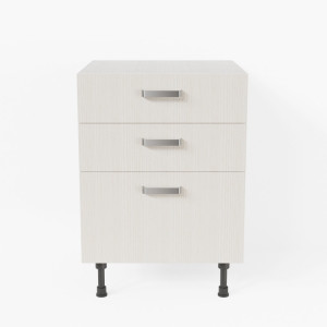 Meuble de cuisine bas - Casserolier- 60 cm - Pin Blanc