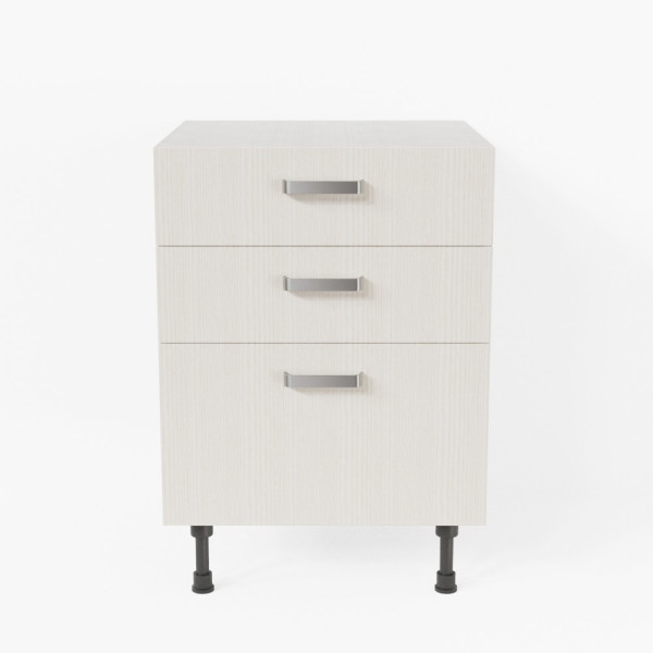 Meuble de cuisine bas - Casserolier- 60 cm - Pin Blanc