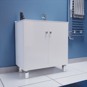 Caisson simple vasque ECOLINE 70 - Blanc brillant