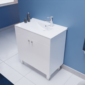 Caisson simple vasque ECOLINE 70 - Blanc brillant