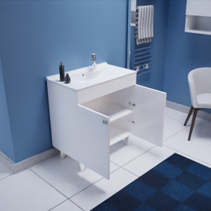 Caisson simple vasque ECOLINE 70 - Blanc brillant