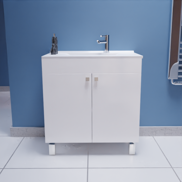 Caisson simple vasque ECOLINE 80 - Blanc brillant