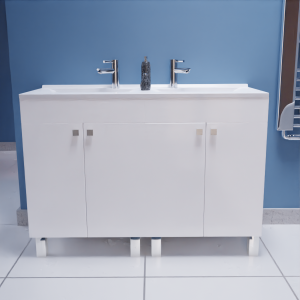 Caisson double vasque ECOLINE 120 - Blanc brillant