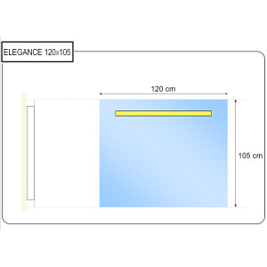 Miroir ELEGANCE 120x105 cm - éclairage intégré à LED et interrupteur sensitif