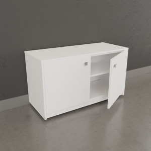 Meuble sur roulette EPURE - 90 cm blanc brillant