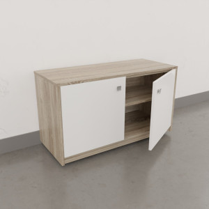 Caisson roulant ALTEA - 90 cm décor cambrian oak et portes blanches